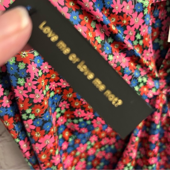 AFRM NEW Corinne Cutout side shirred knit mini dress red ditsy Medium coquette - Picture 5 of 13